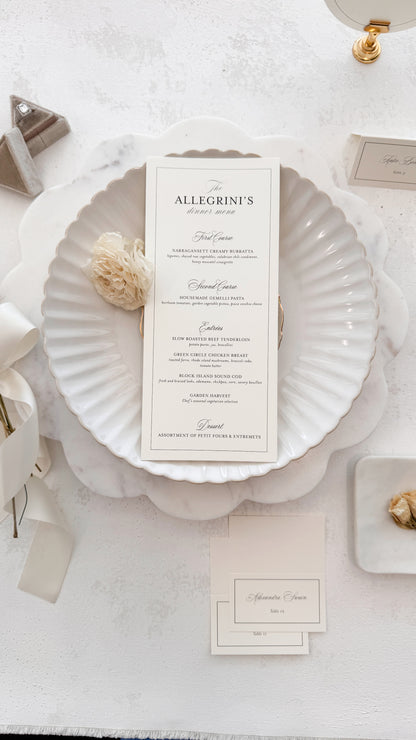 Wedding Menu – Custom Printed Wedding Menu Template | Classic Buffet Card Style 298