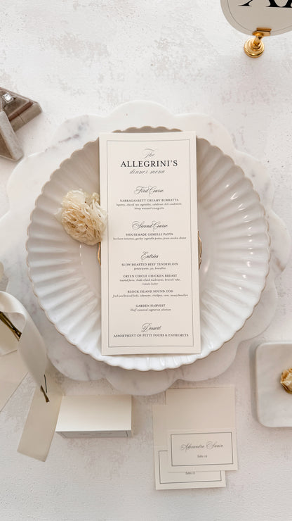 Wedding Menu – Custom Printed Wedding Menu Template | Classic Buffet Card Style 298