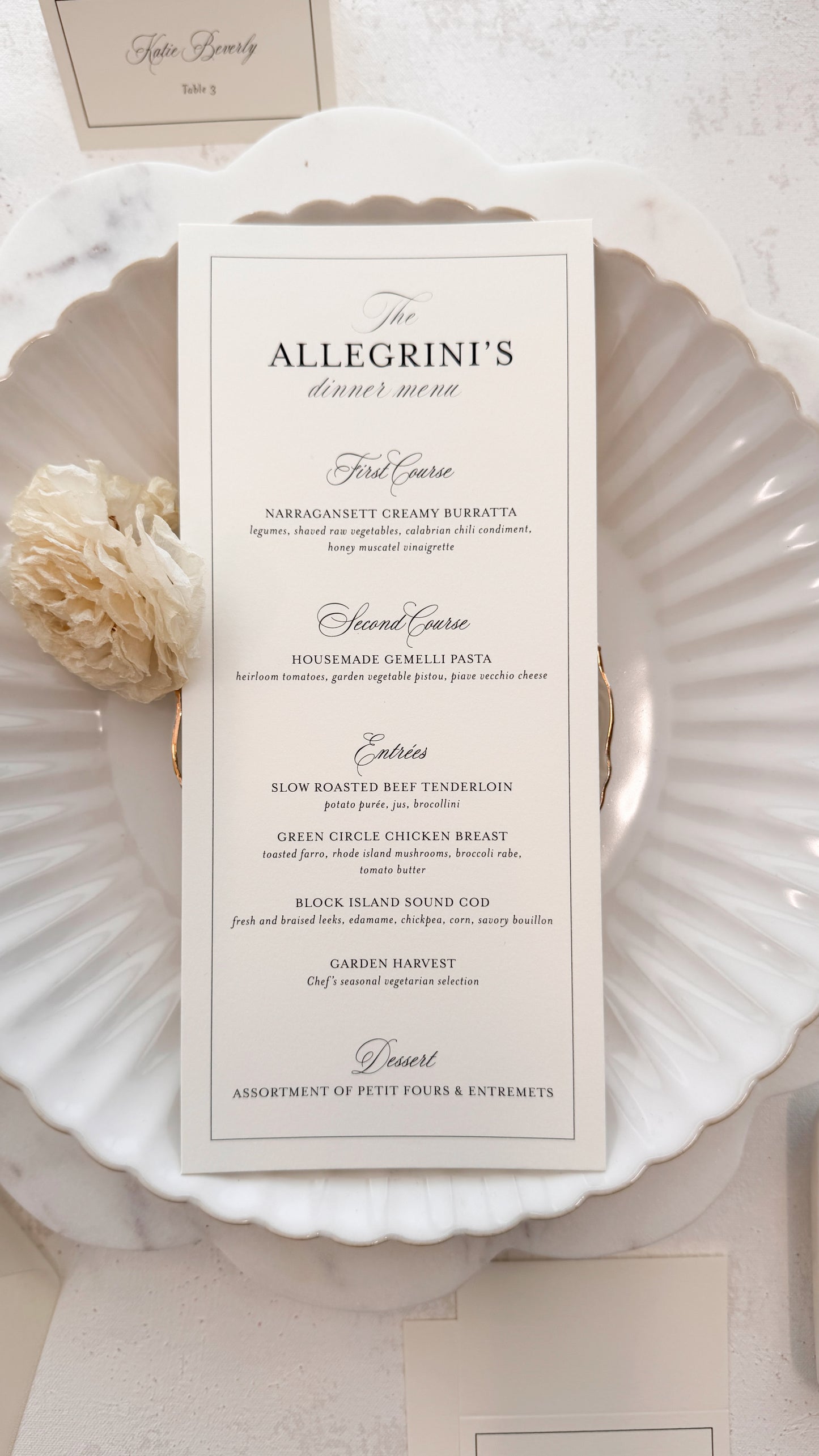 Wedding Menu – Custom Printed Wedding Menu Template | Classic Buffet Card Style 298