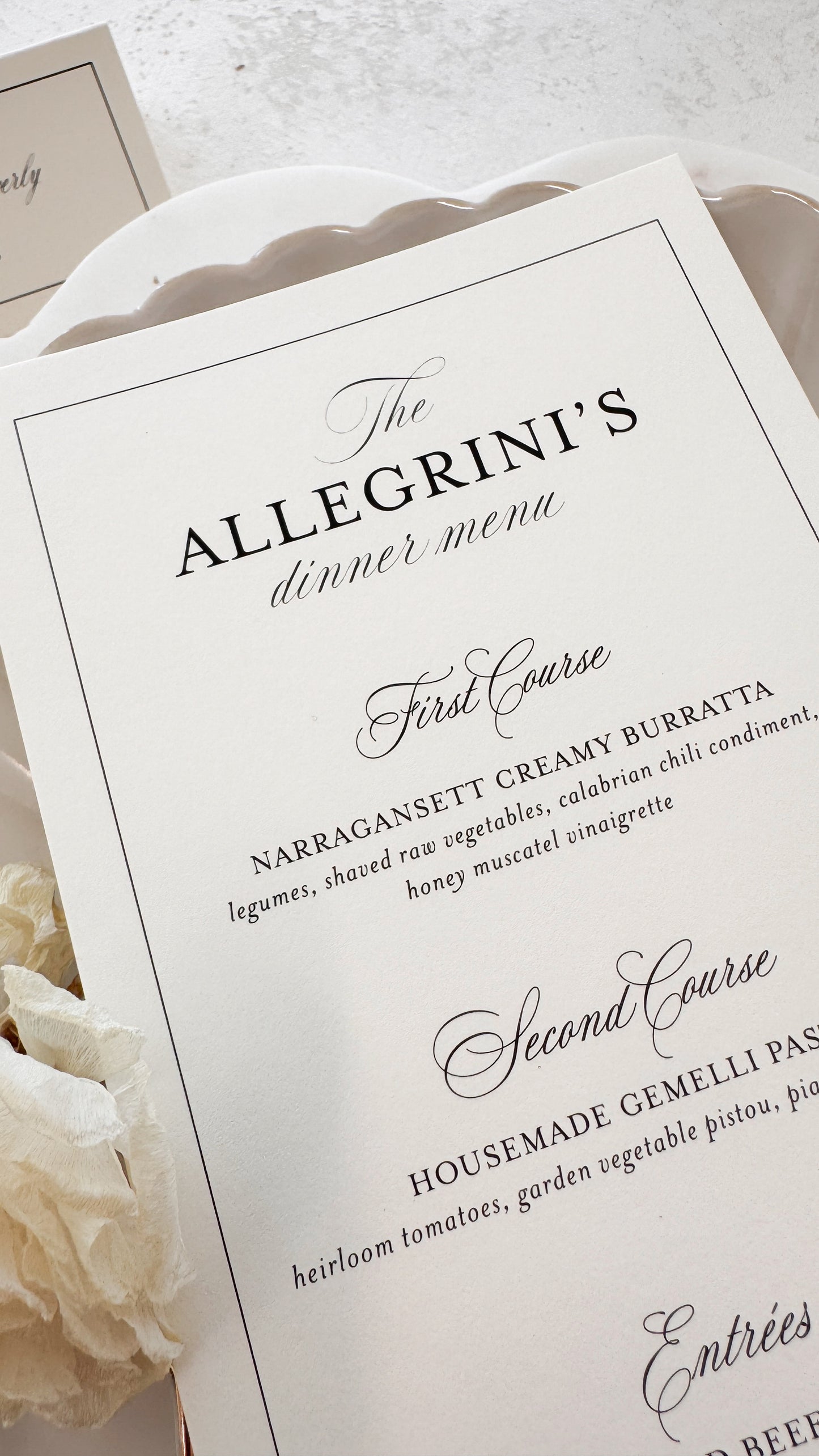 Wedding Menu – Custom Printed Wedding Menu Template | Classic Buffet Card Style 298