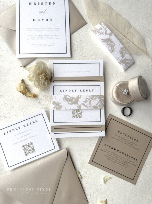 Digitally Printed Elegant Wedding Invitations | Style 34