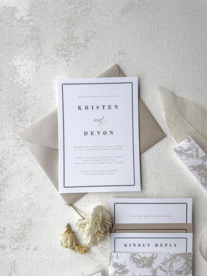 Digitally Printed Elegant Wedding Invitations | Style 34