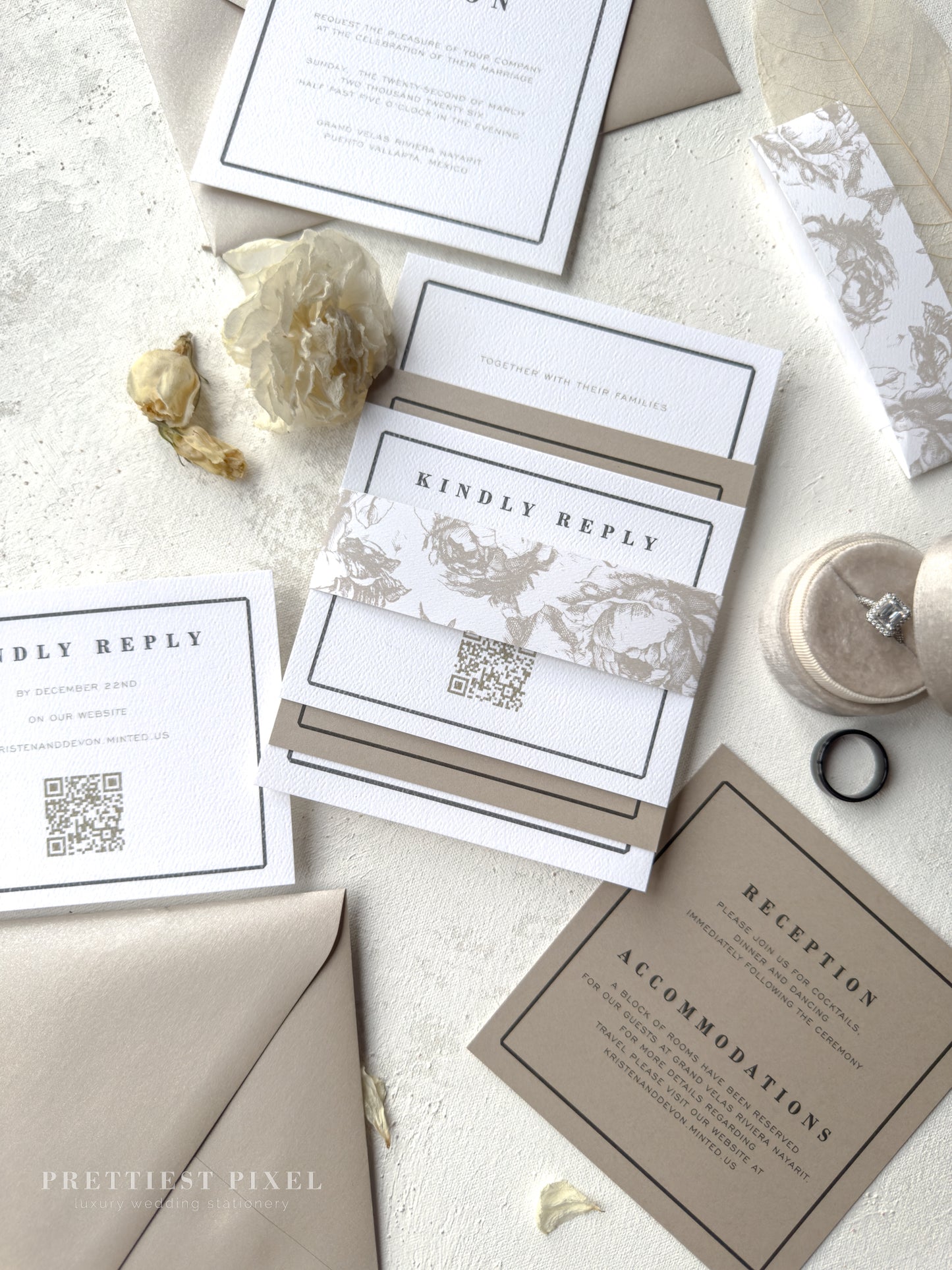 Digitally Printed Elegant Wedding Invitations | Style 34