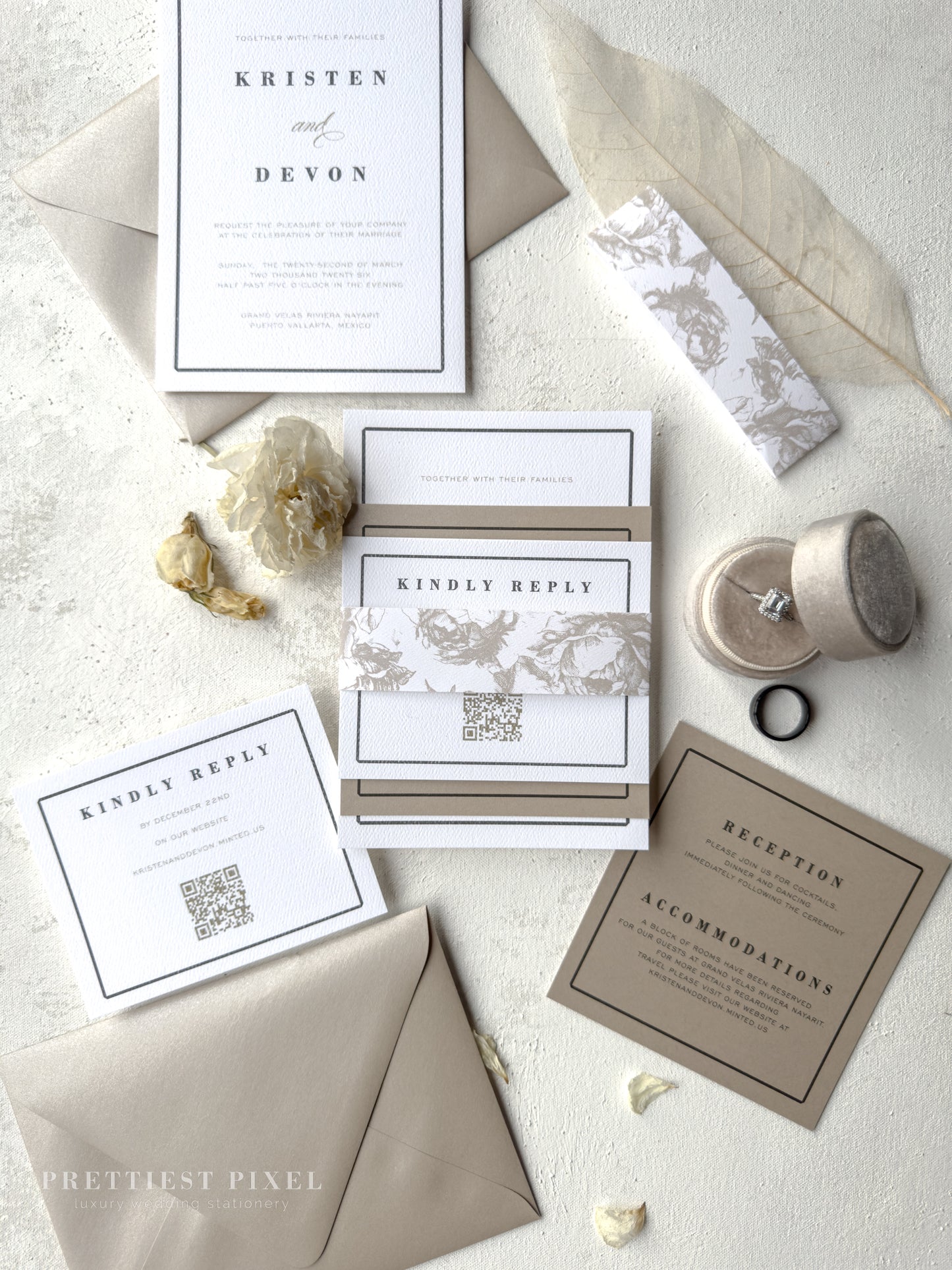 Digitally Printed Elegant Wedding Invitations | Style 34