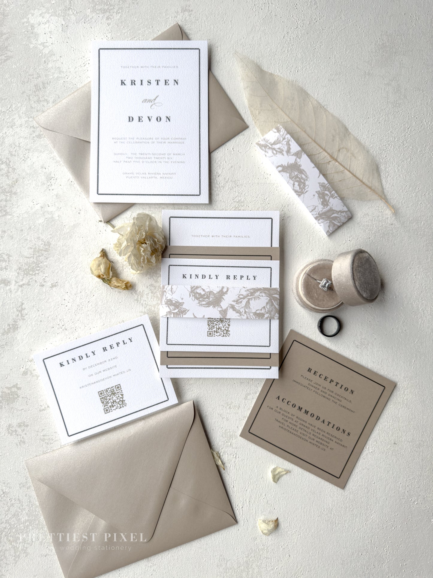 Digitally Printed Elegant Wedding Invitations | Style 34