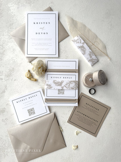 Digitally Printed Elegant Wedding Invitations | Style 34