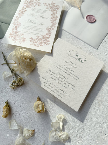 Digitally Printed Wedding Invitations – Elegant Invitation Suite with RSVP Card Included Style 97