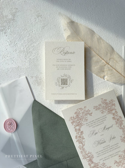 Digitally Printed Wedding Invitations – Elegant Invitation Suite with RSVP Card Included Style 97