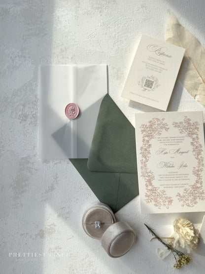 Digitally Printed Wedding Invitations – Elegant Invitation Suite with RSVP Card Included Style 97