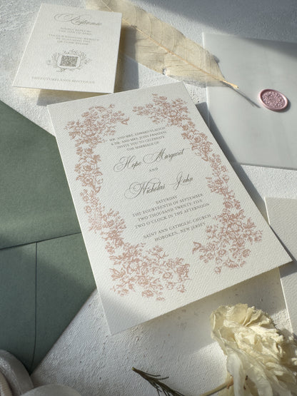 Digitally Printed Wedding Invitations – Elegant Invitation Suite with RSVP Card Included Style 97