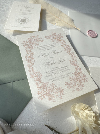 Digitally Printed Wedding Invitations – Elegant Invitation Suite with RSVP Card Included Style 97