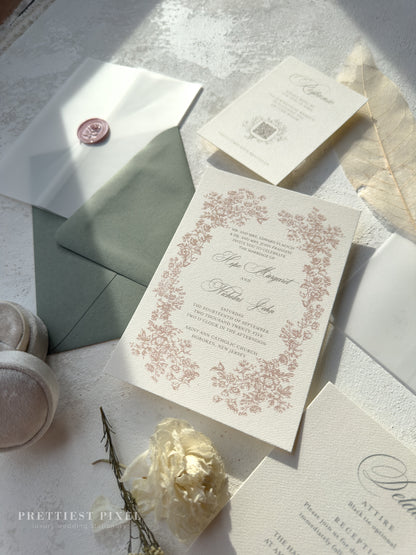 Digitally Printed Wedding Invitations – Elegant Invitation Suite with RSVP Card Included Style 97