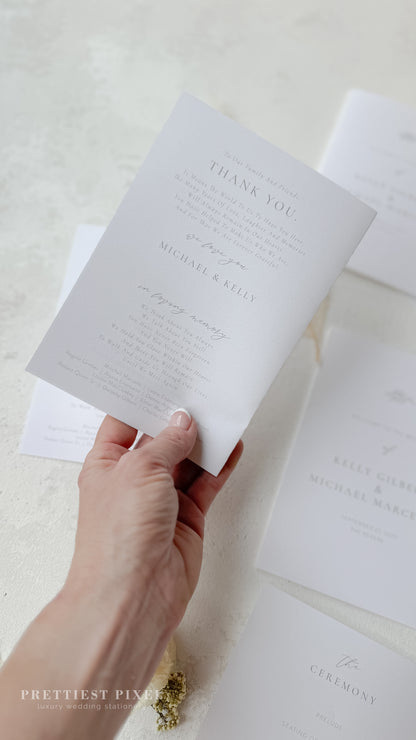 Folded Wedding Programs | Multipage Ceremony Order Program With Elegant Ivory Design Style 3277
