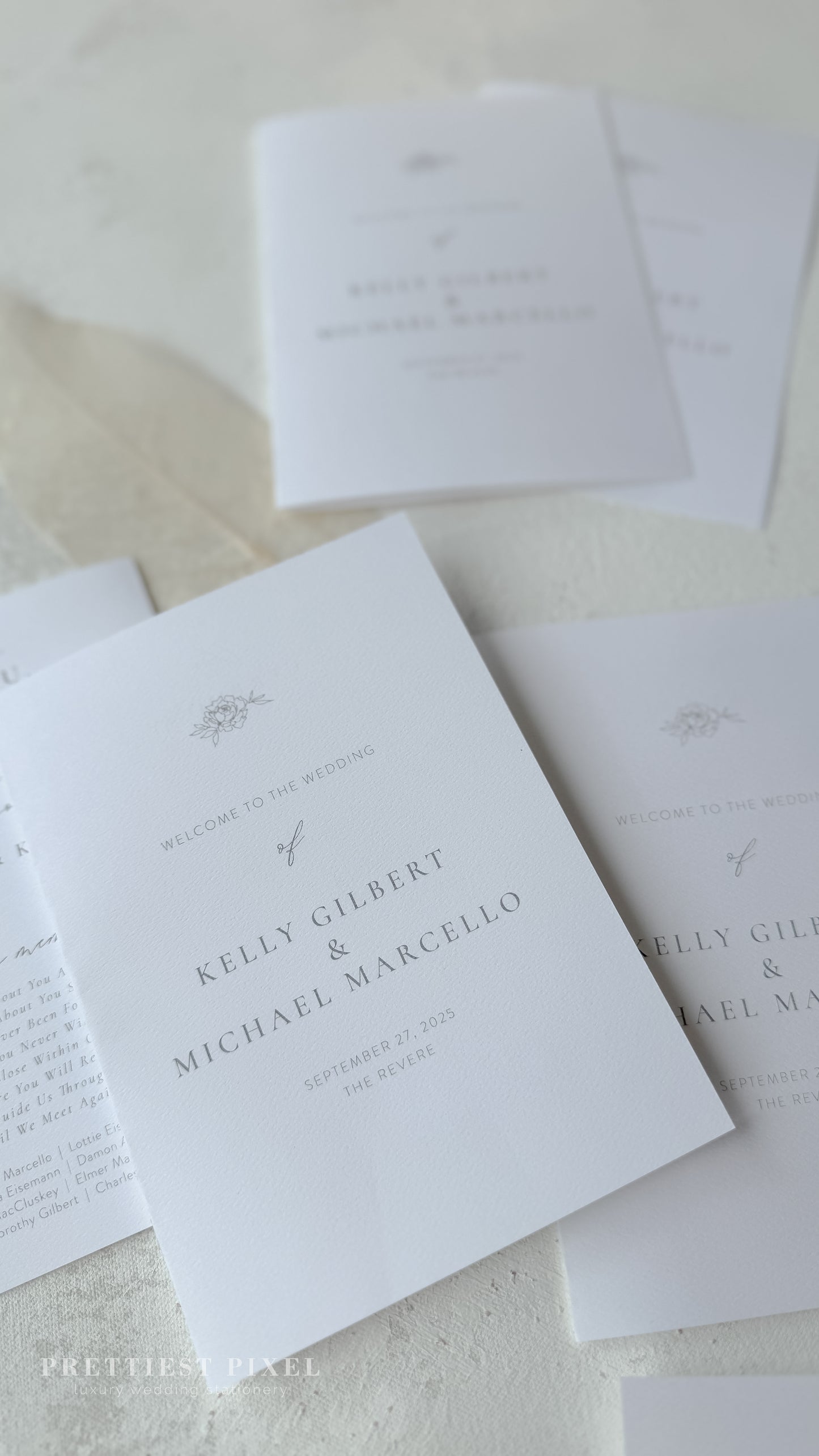 Folded Wedding Programs | Multipage Ceremony Order Program With Elegant Ivory Design Style 3277