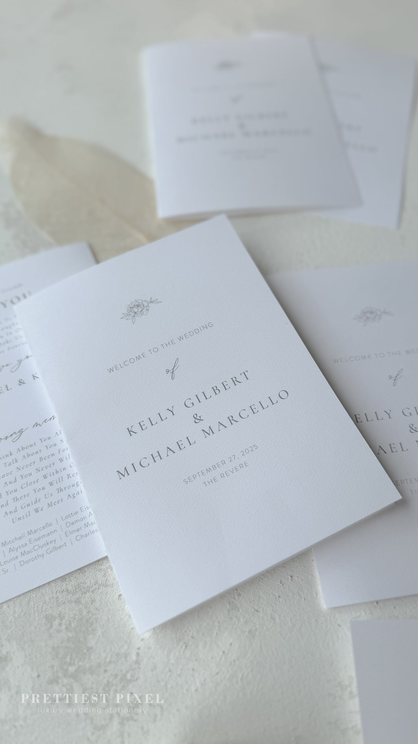 Folded Wedding Programs | Multipage Ceremony Order Program With Elegant Ivory Design Style 3277