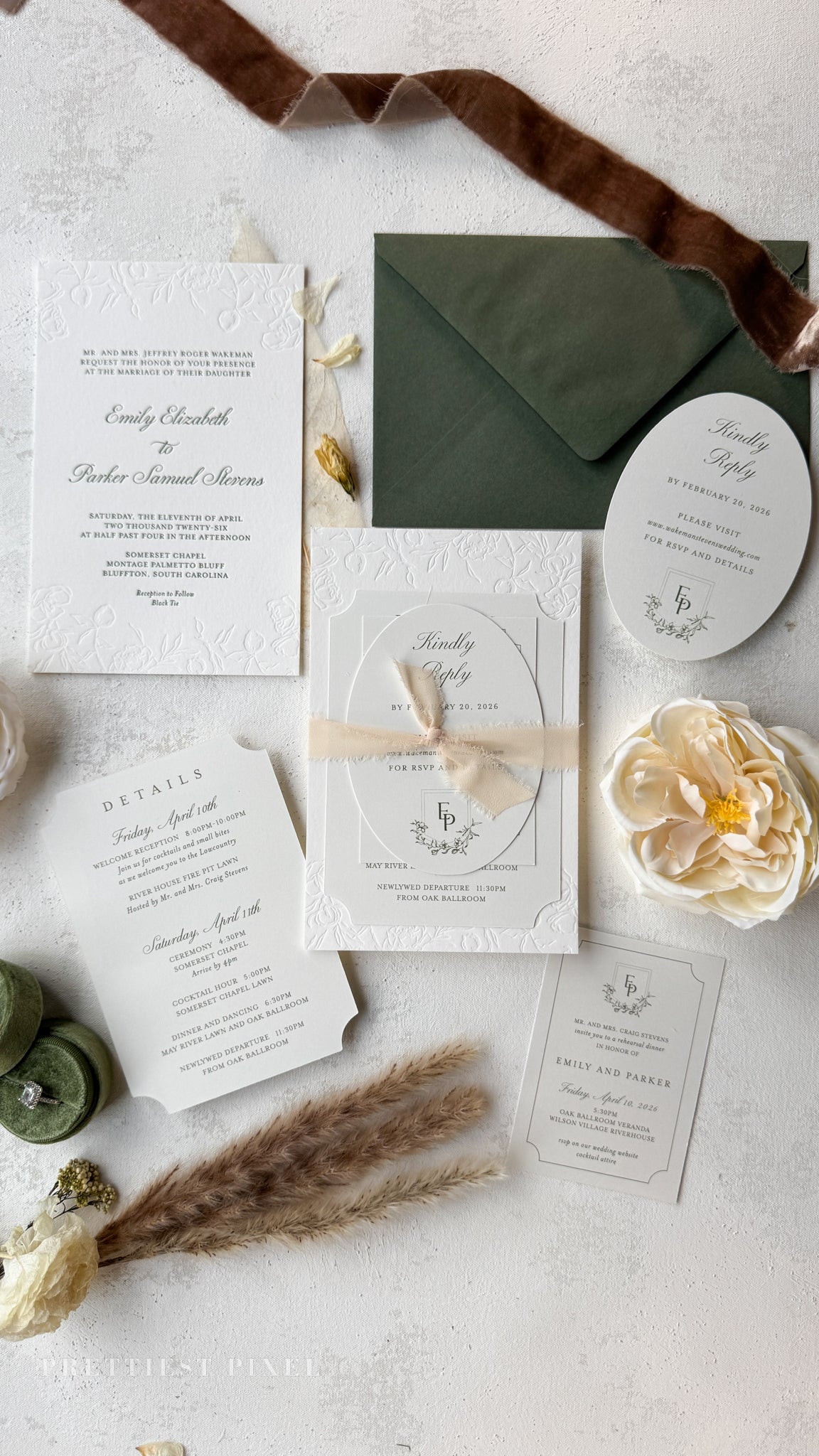 Oversized Letterpress Wedding Invitations Style 4120