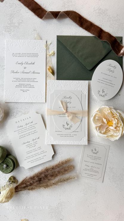Oversized Letterpress Wedding Invitations Style 4120