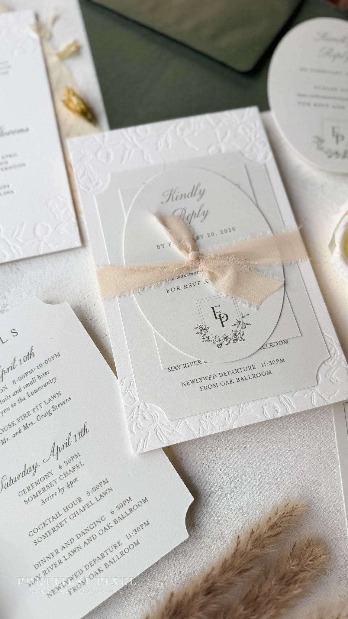 Oversized Letterpress Wedding Invitations Style 4120