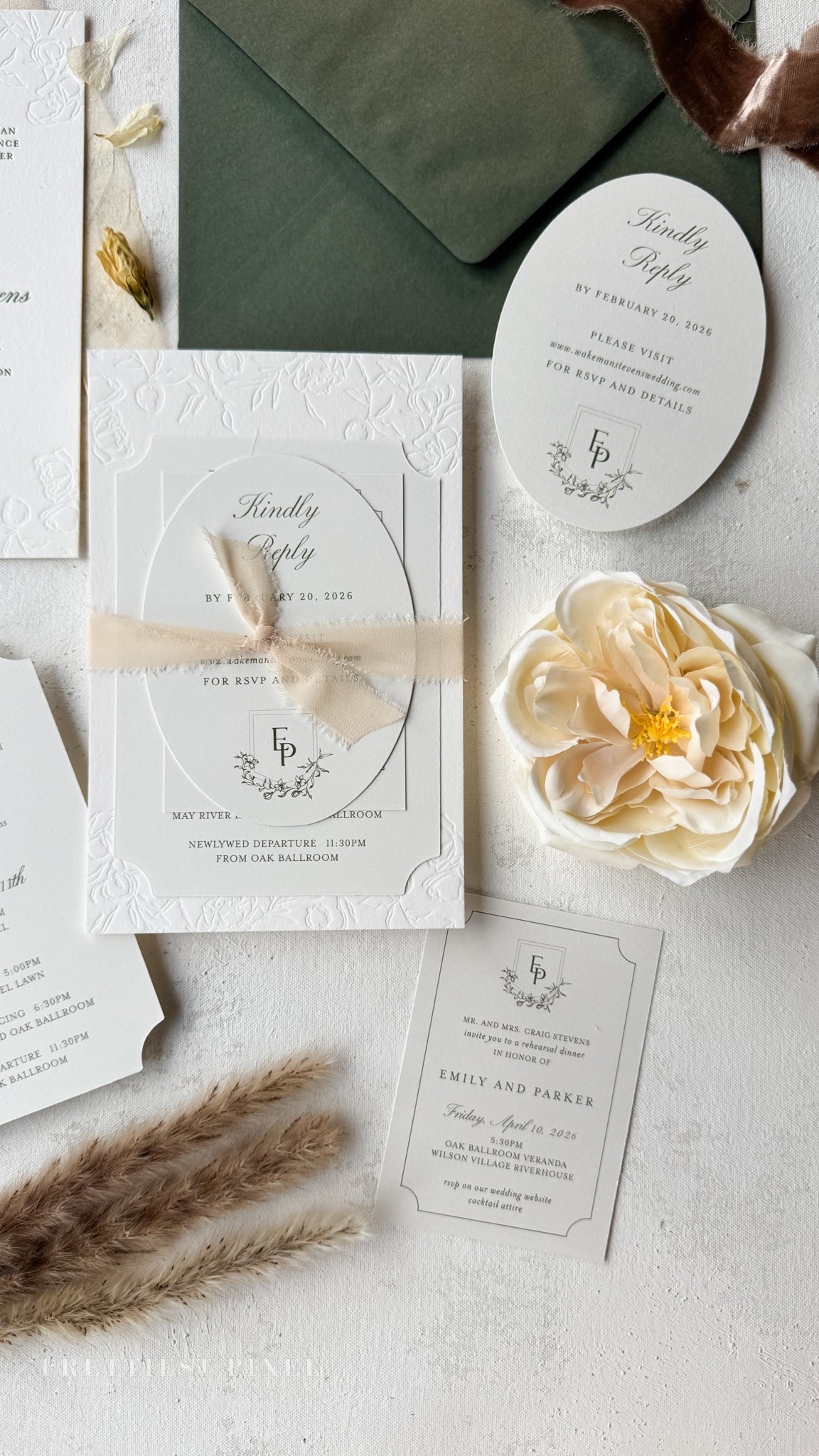 Oversized Letterpress Wedding Invitations Style 4120
