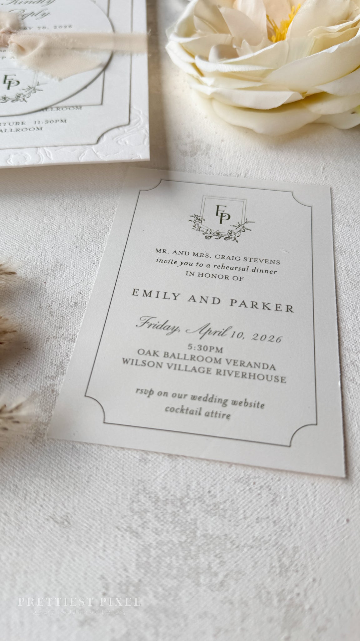 Oversized Letterpress Wedding Invitations Style 4120