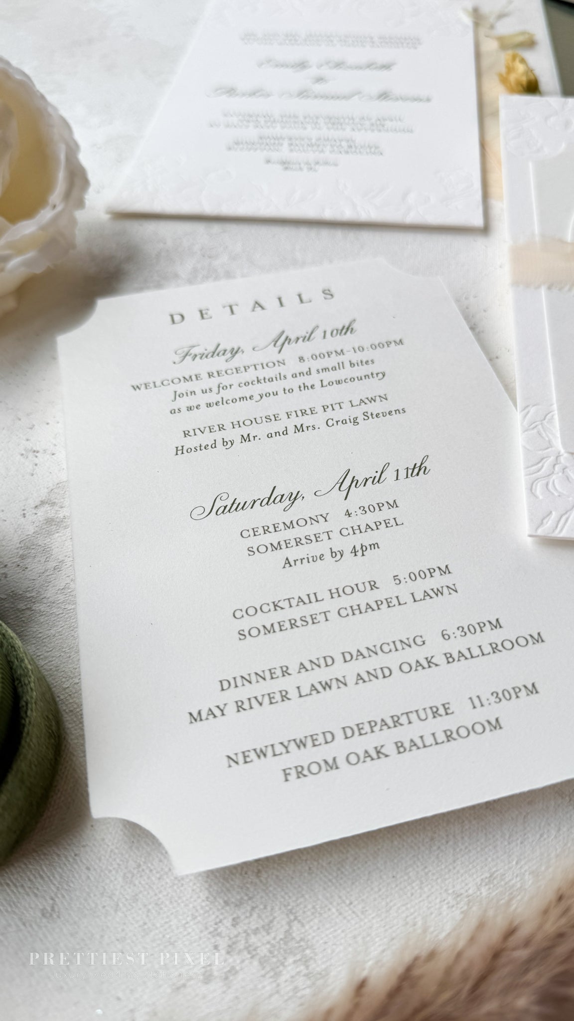 Oversized Letterpress Wedding Invitations Style 4120