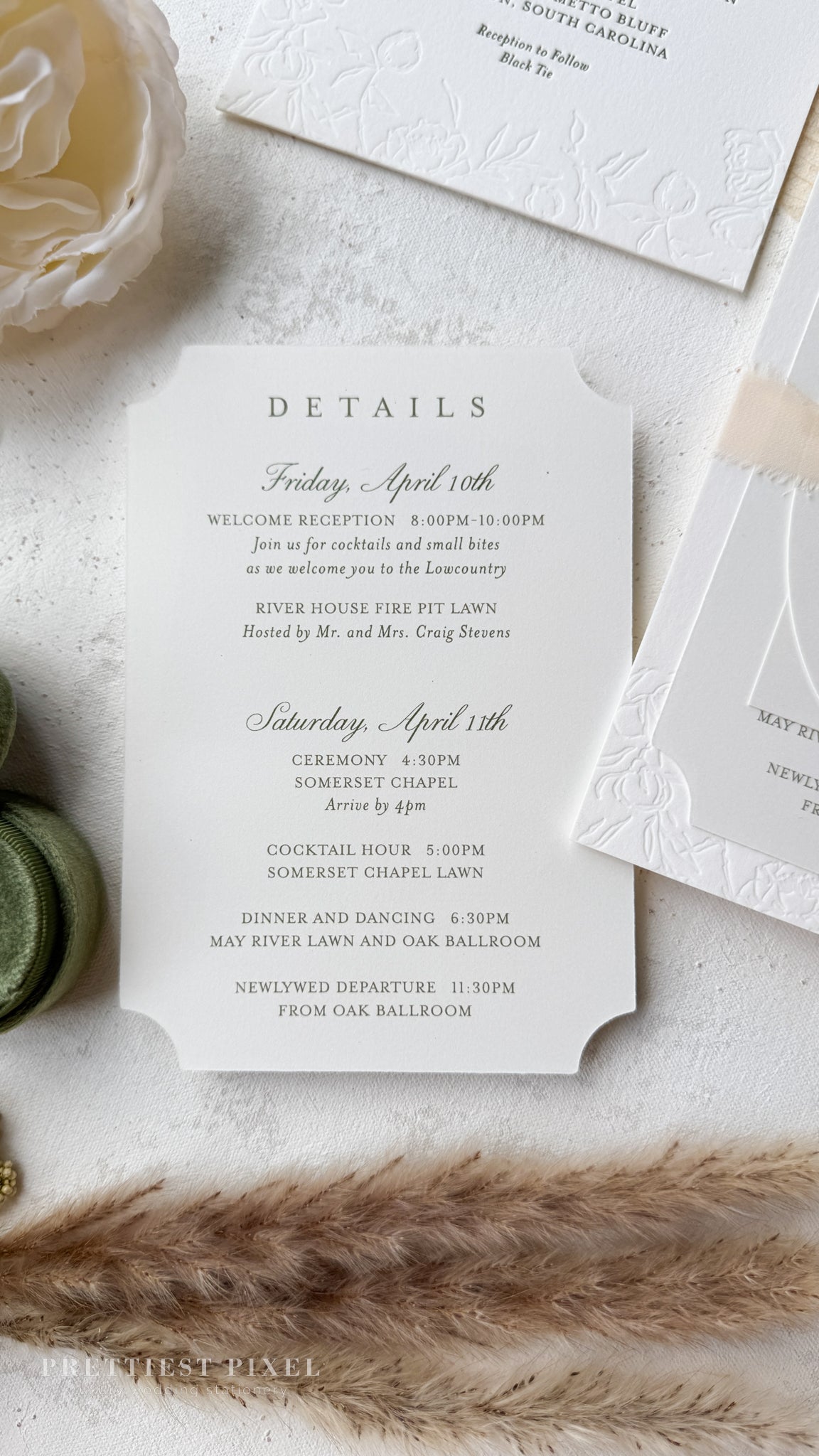 Oversized Letterpress Wedding Invitations Style 4120