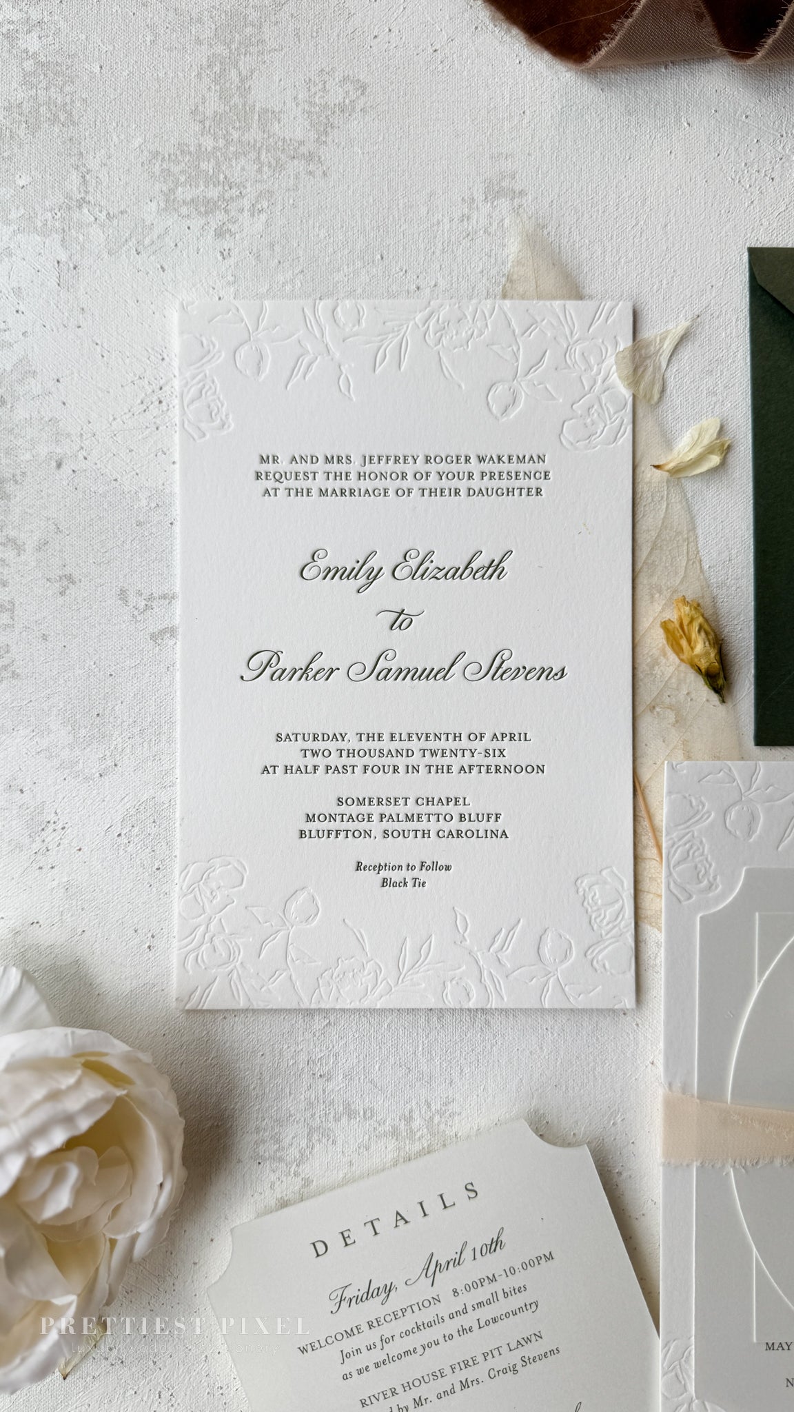 Oversized Letterpress Wedding Invitations Style 4120