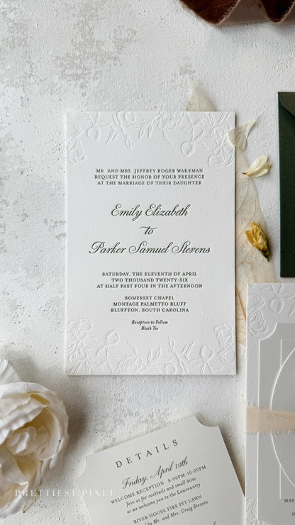 Oversized Letterpress Wedding Invitations Style 4120