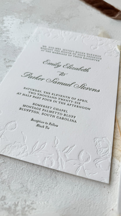 Oversized Letterpress Wedding Invitations Style 4120