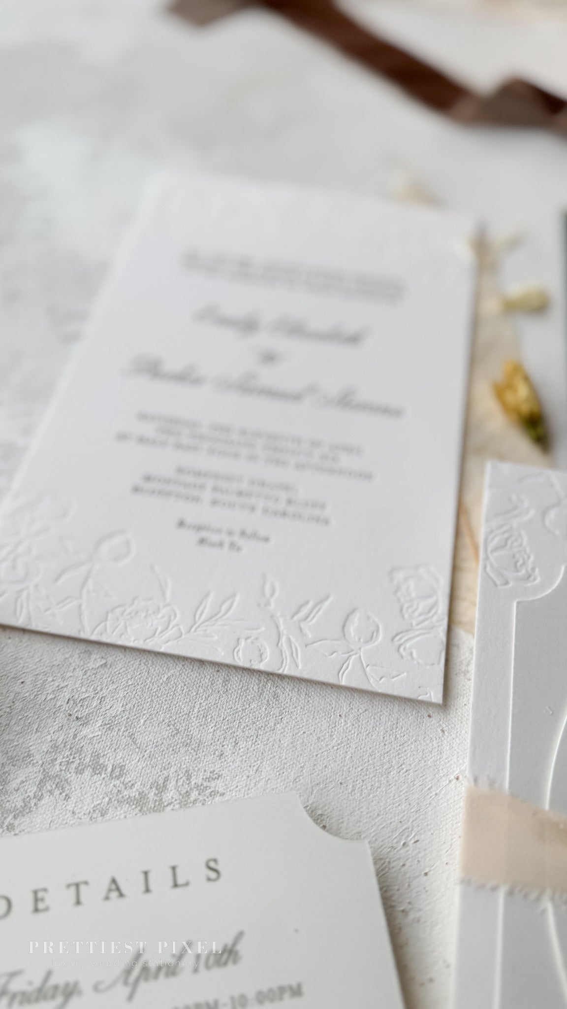Oversized Letterpress Wedding Invitations Style 4120