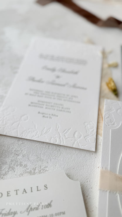 Oversized Letterpress Wedding Invitations Style 4120