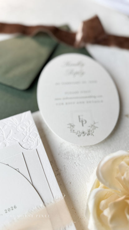 Oversized Letterpress Wedding Invitations Style 4120