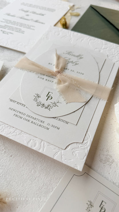 Oversized Letterpress Wedding Invitations Style 4120