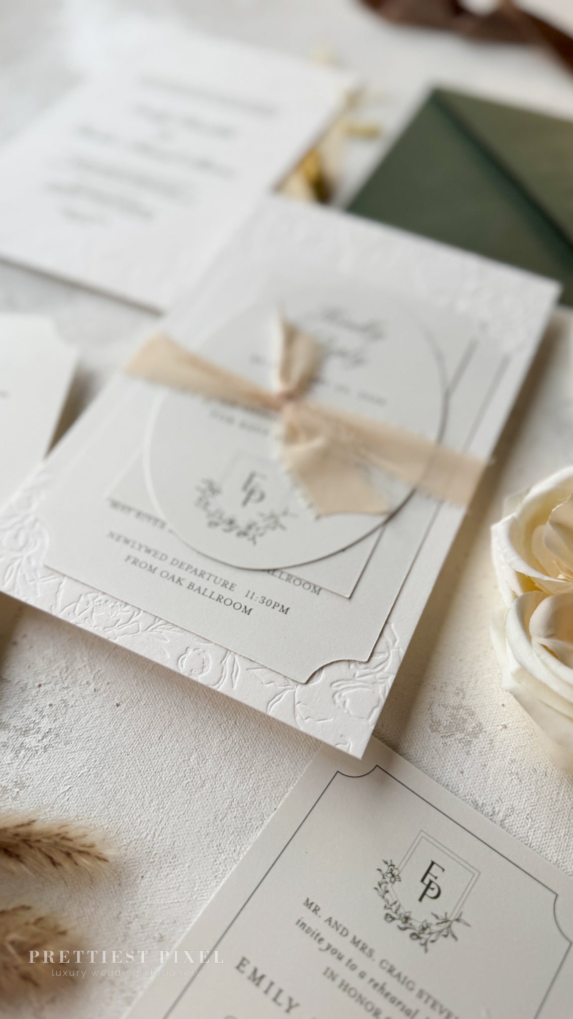 Oversized Letterpress Wedding Invitations Style 4120