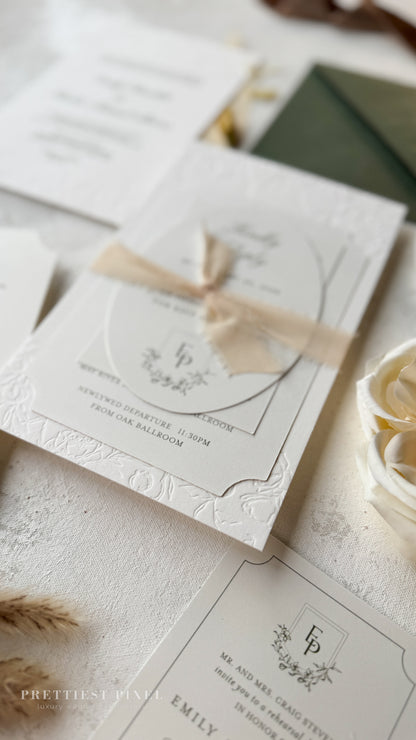 Oversized Letterpress Wedding Invitations Style 4120