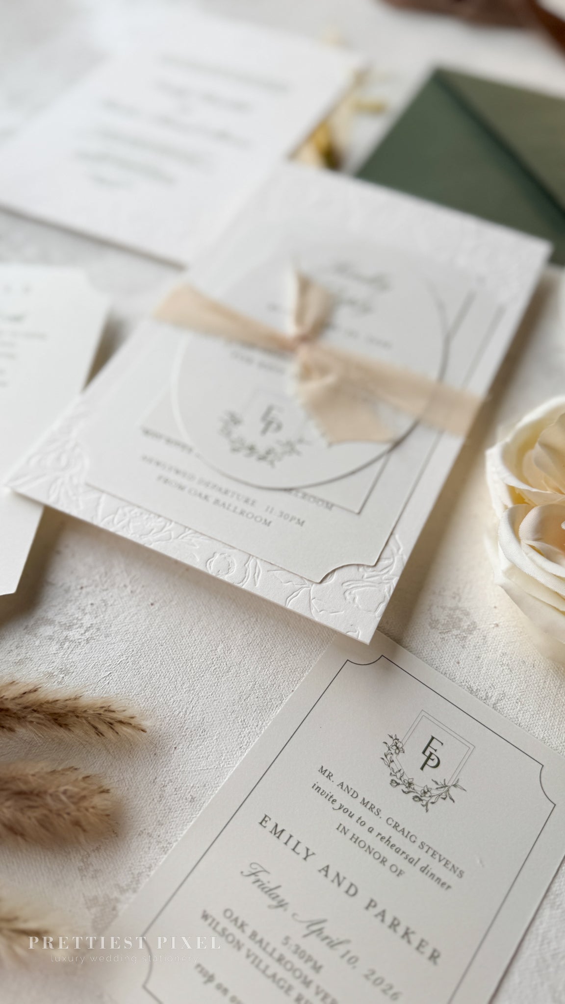 Oversized Letterpress Wedding Invitations Style 4120
