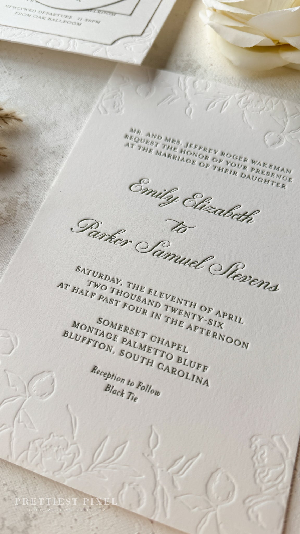 Oversized Letterpress Wedding Invitations Style 4120
