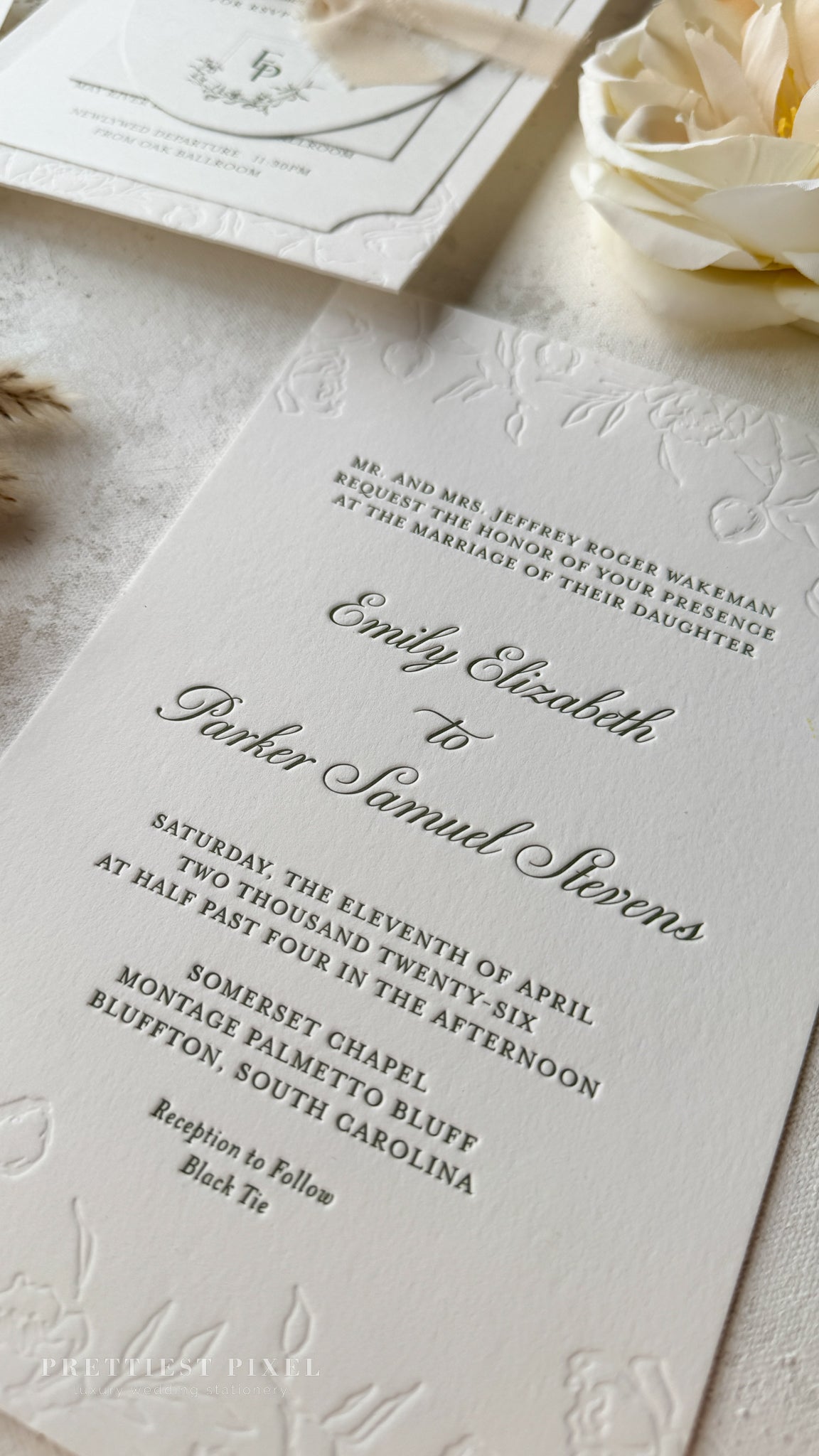 Oversized Letterpress Wedding Invitations Style 4120