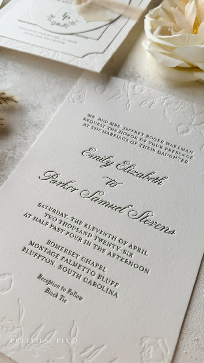 Oversized Letterpress Wedding Invitations Style 4120