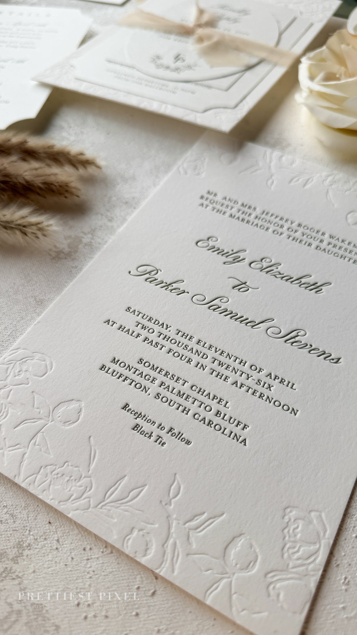 Oversized Letterpress Wedding Invitations Style 4120