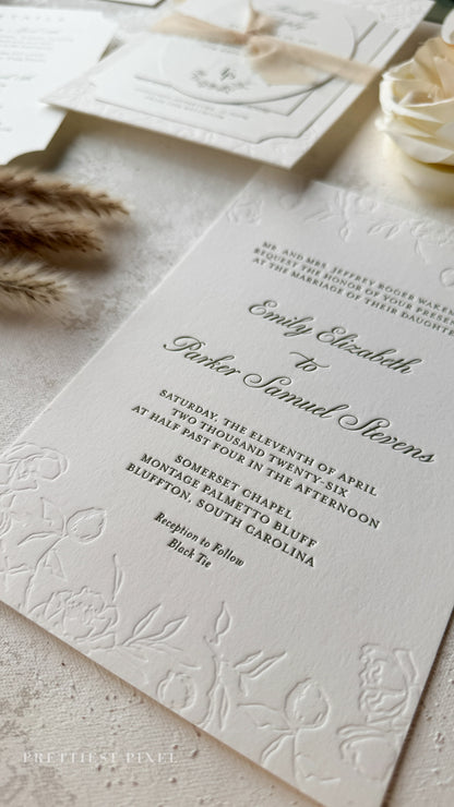 Oversized Letterpress Wedding Invitations Style 4120