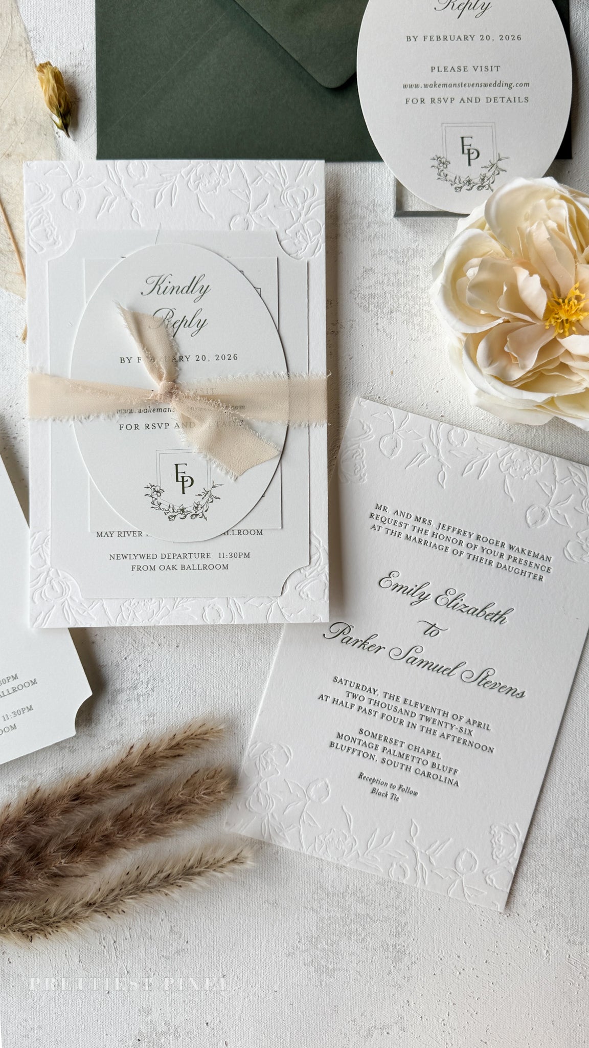Oversized Letterpress Wedding Invitations Style 4120
