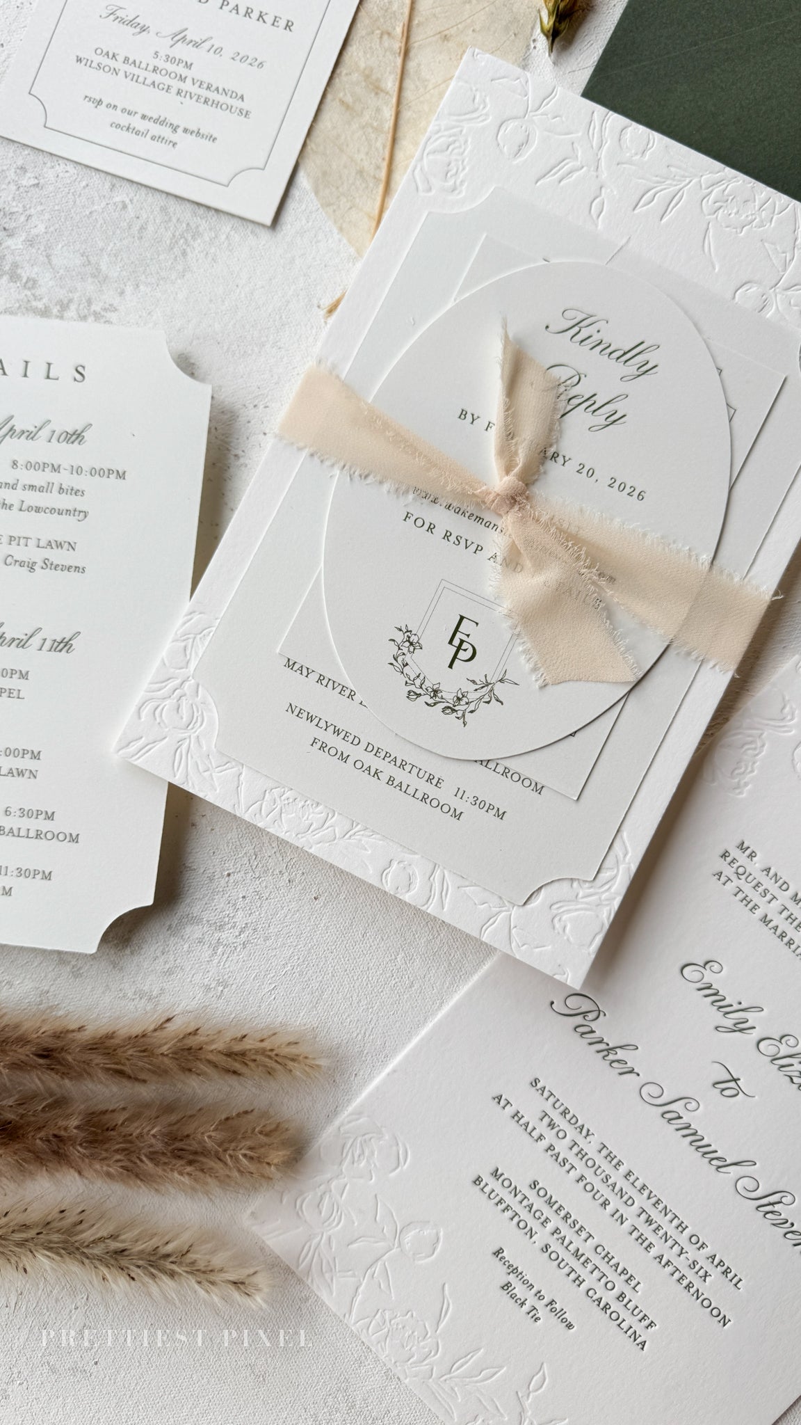 Oversized Letterpress Wedding Invitations Style 4120