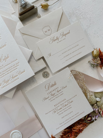 Letterpress Wedding Invitations | Style 333
