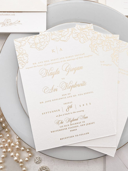 Custom Gold Foil Wedding Invitations | Style 185