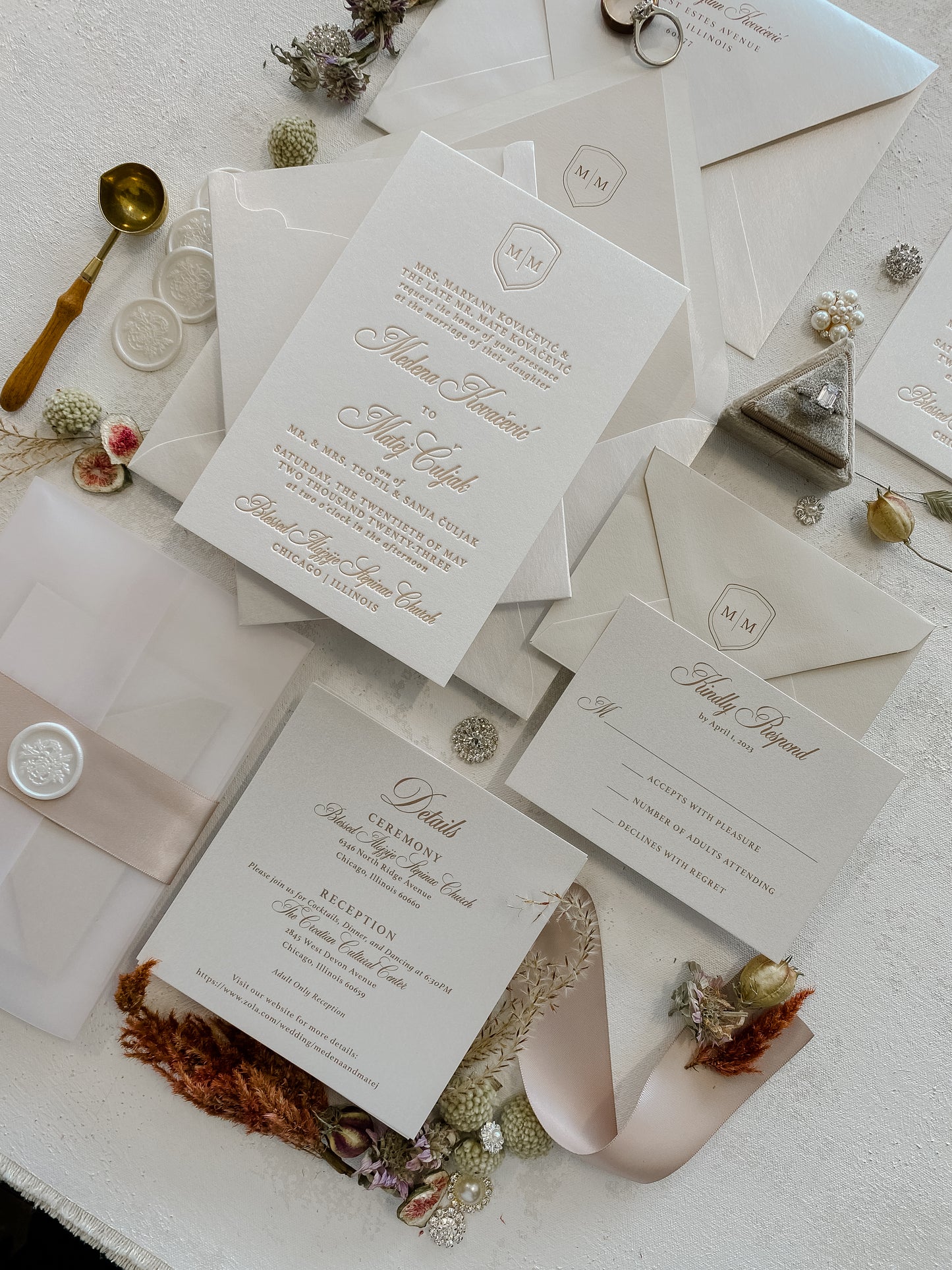 Letterpress Wedding Invitations | Style 333
