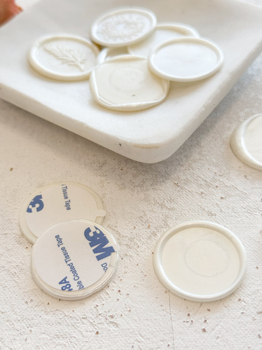 Pearl White Adhesive Wax Seal Stickers