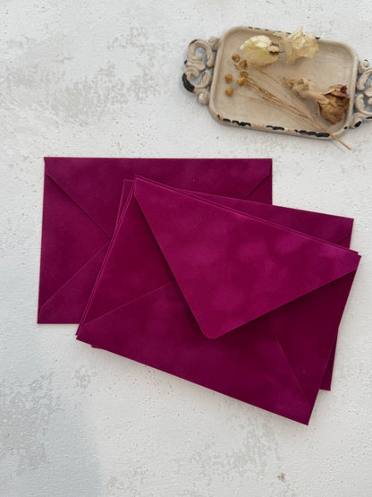 Velvet Envelopes - Fuschia Velvet Envelope - SET OF 10
