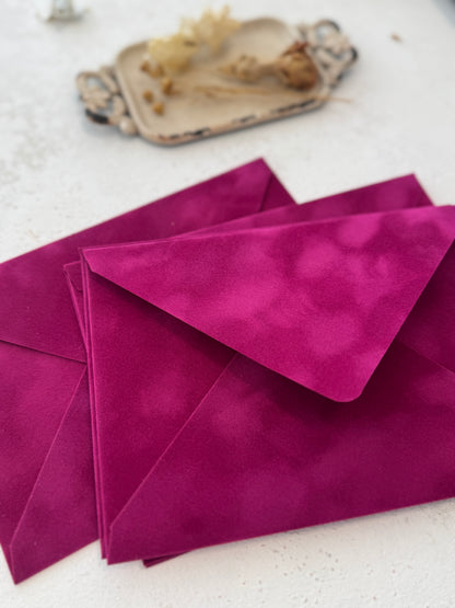 Velvet Envelopes - Fuschia Velvet Envelope - SET OF 10