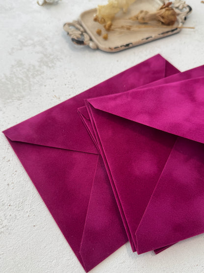 Velvet Envelopes - Fuschia Velvet Envelope - SET OF 10
